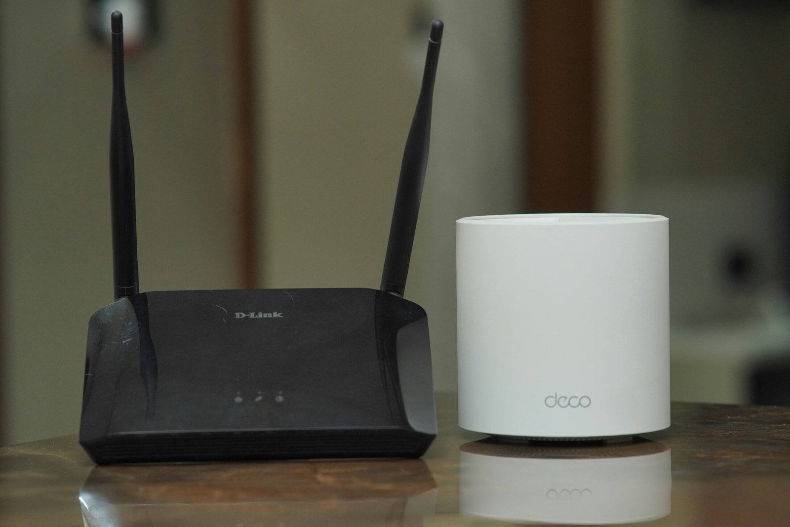 A router and a mesh Wi-Fi unit