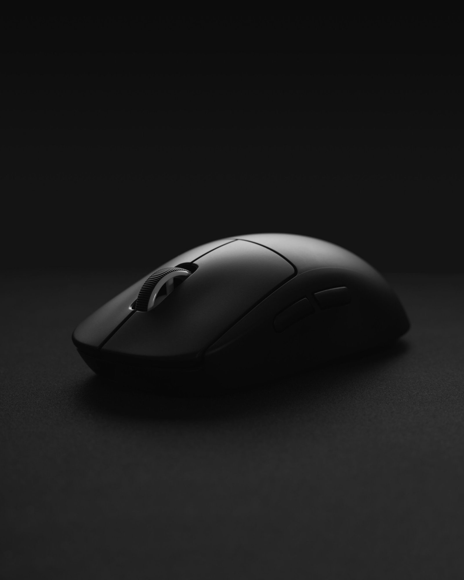 A black computer mouse