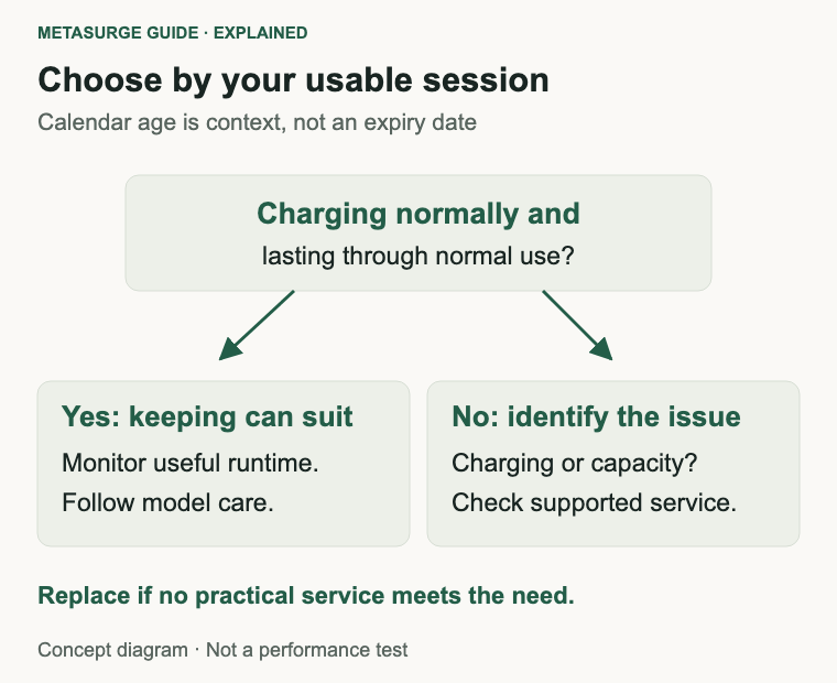 Keep normally charging earbuds that meet your needs; investigate charging or service when comparable sessions become inadequate.